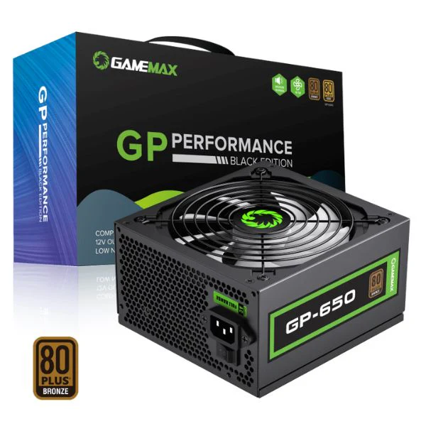 FUENTE DE PODER CERTIFICADA 80 BRONZE GAME MAX GP PERFORMANCE 650 W