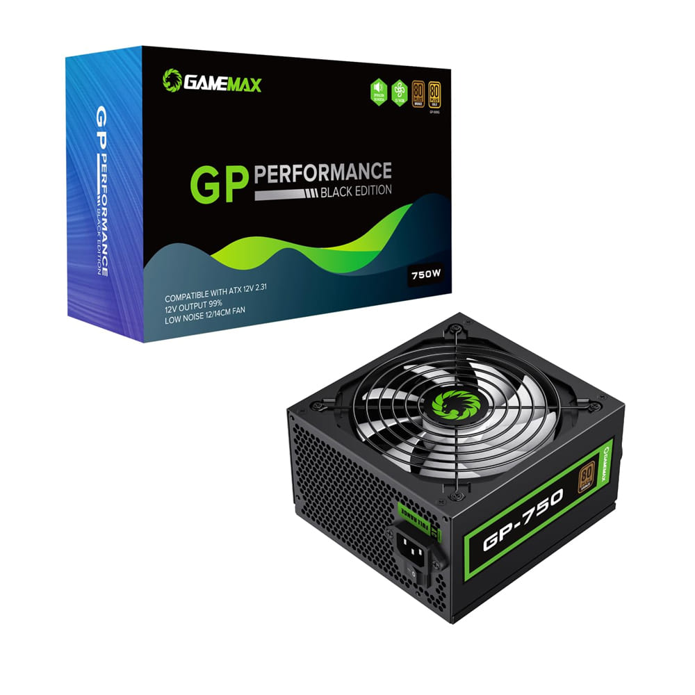 FUENTE DE PODER CERTIFICADA 80 BRONZE GAME MAX GP PERFORMANCE 750 W