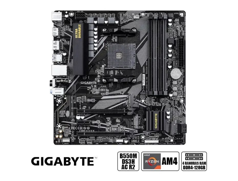 PLACA MADRE GIGABYTE B550M DS3H AC