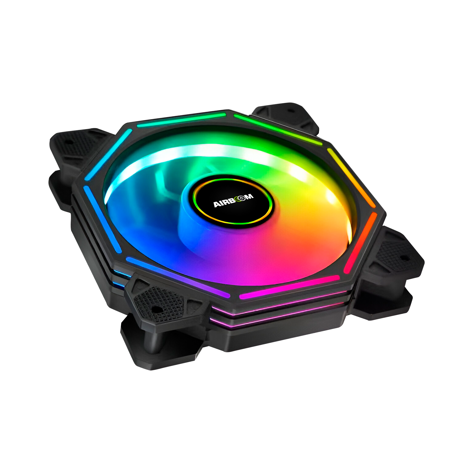 VENTILADOR PARA CASE GAMER  OCTAGONAL HALO RAINBOW AB 113