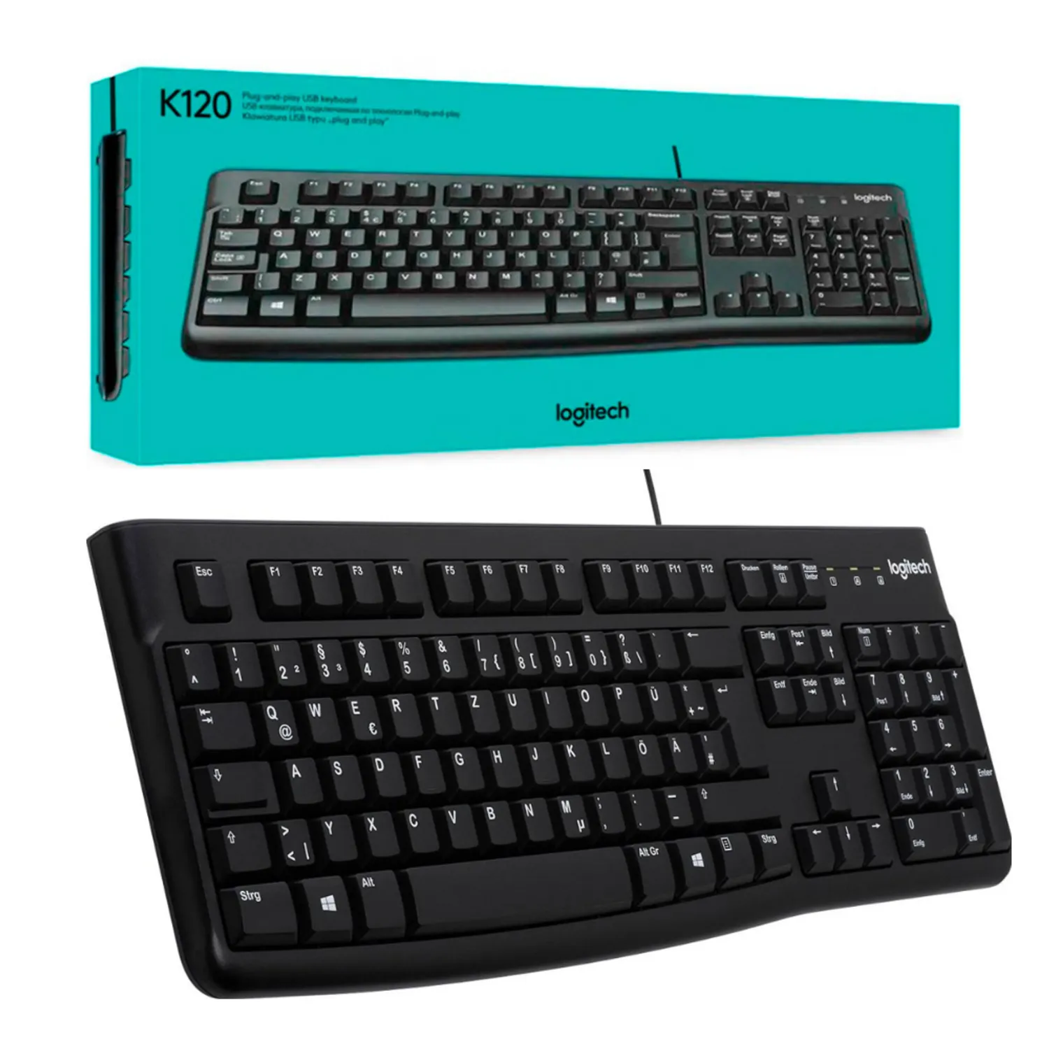 TECLADO LOGITECH K120 CON CABLE USB PLUG AND PLAY CLASES