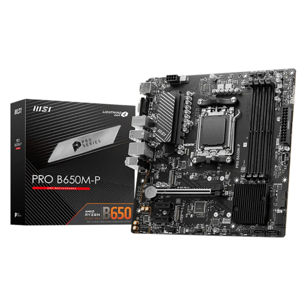 MOTHERBOARD MSI PRO B650M-P, CHIPSET AMD B650, SOCKET AMD AM5, MATX