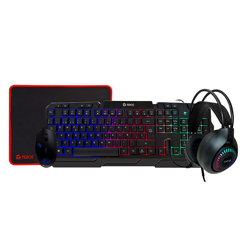 COMBO MULTIMEDIA 4 EN 1 TE-4063N TECLADO, MOUSE, MOUSEPAD, HEADSET