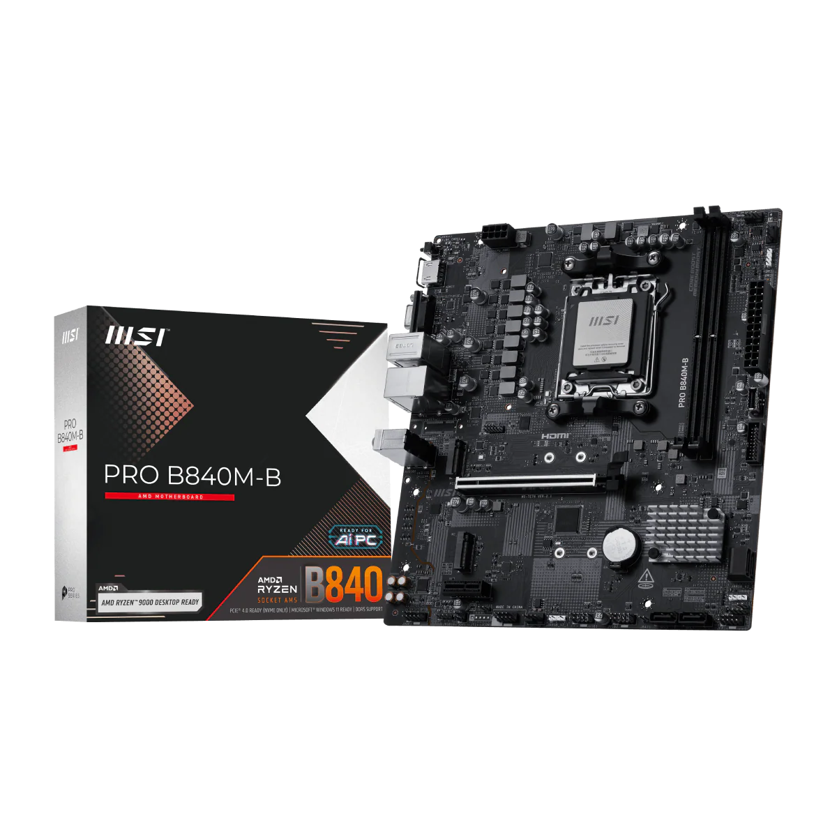 MOTHERBOARD MSI PRO B840M-B, CHIPSET AMD B840, SOCKET AMD AM5, MATX