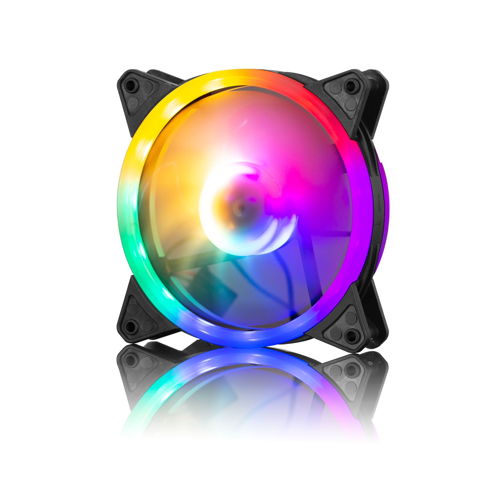 VENTILADOR PARA CASE GAMER AUREOLA DOBLE HALORAINBOW AB 111