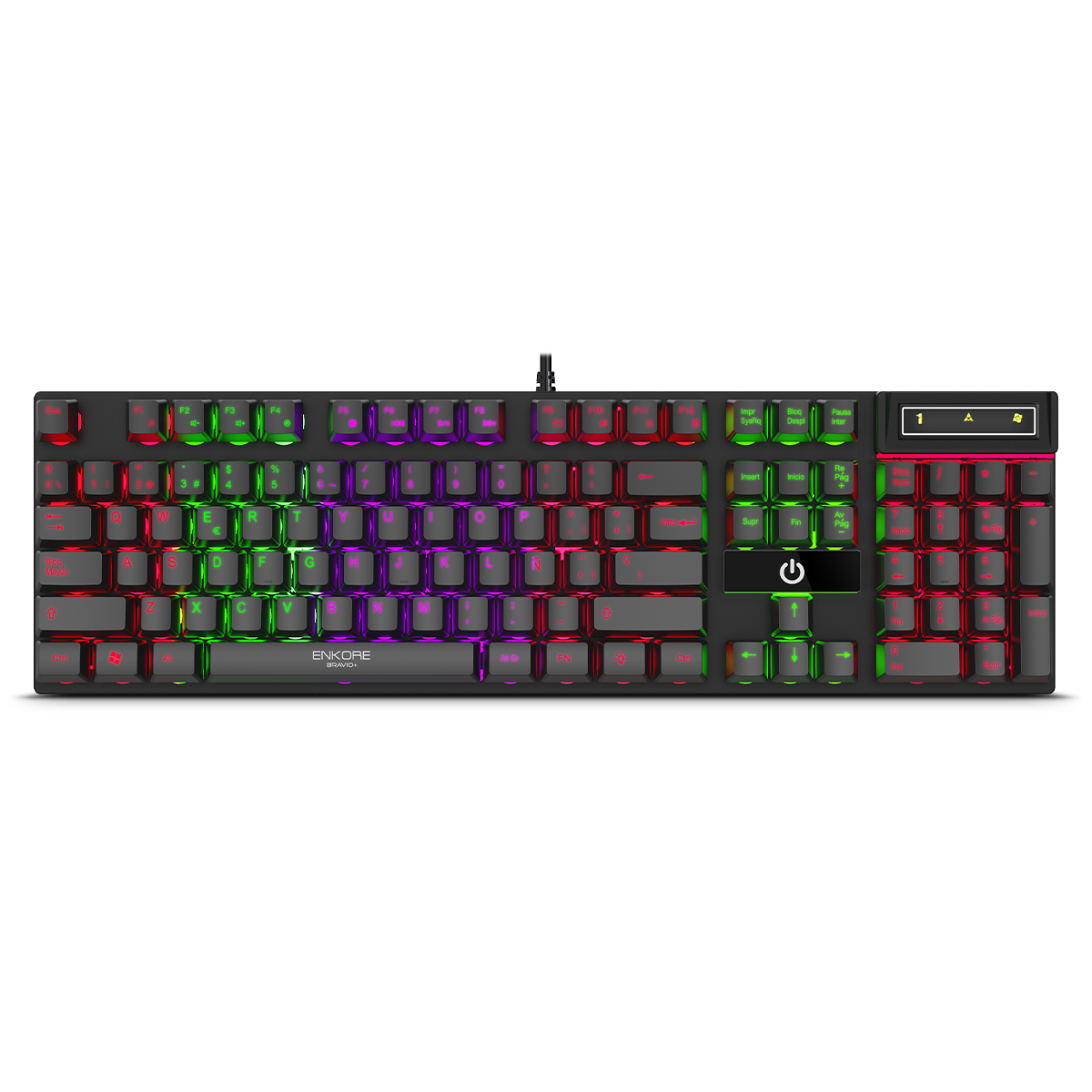 TECLADO GAMER BRAVIO+ ENK606+ USB RAINBOW ENKORE