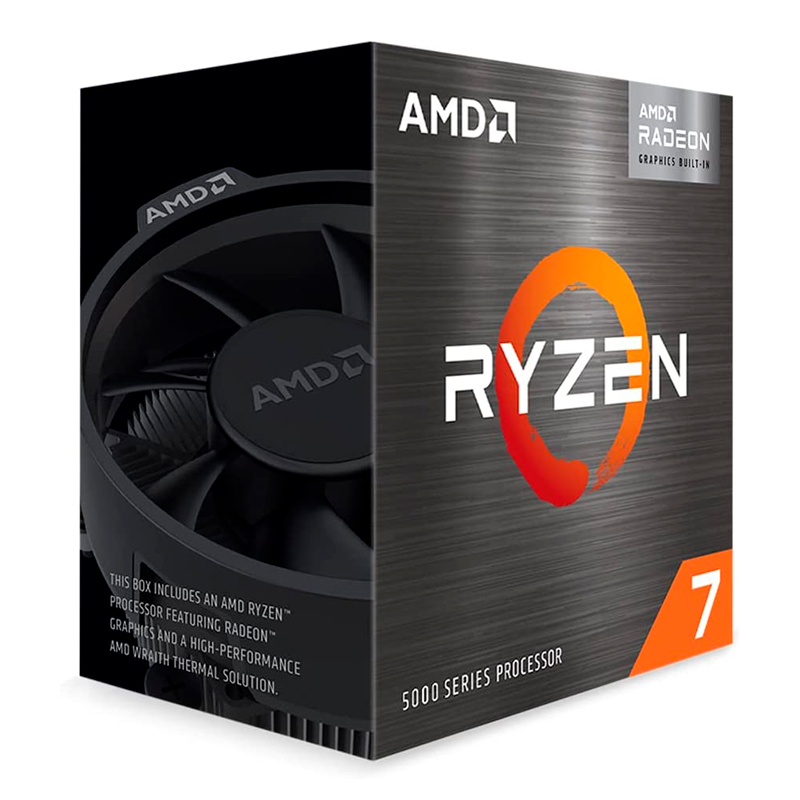 PROCESADOR AMD RYZEN 7 5700G, 3.80 / 4.60GHZ, 16MB L3, 8-CORE, AM4, 7NM, 65W.